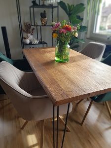 Tischplatte Englisch Oak gebürstet mit Pins